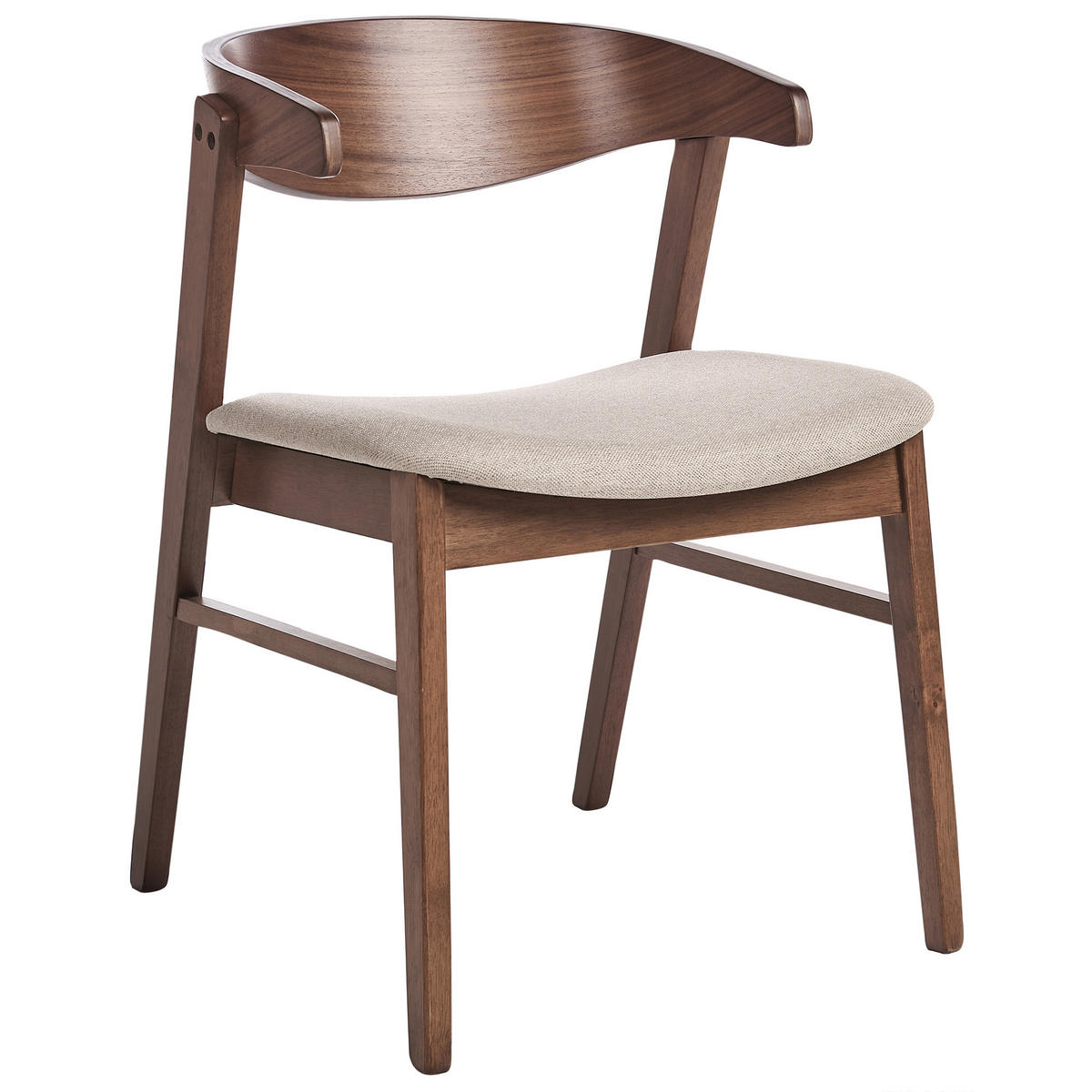 ESSZIMMERSTUHL 2er-Set Dunkelbraun Lilly - Beige/Dunkelbraun, Textil (49/73/59cm) - Beliani