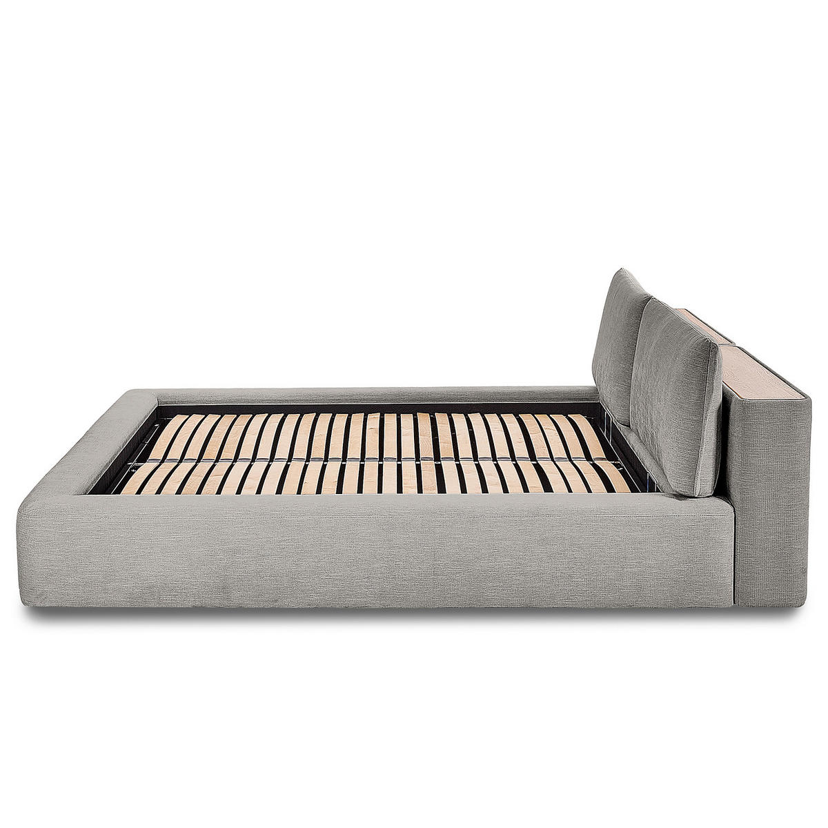 POLSTERBETT - Hellgrau, Textil (180/200cm) - home24