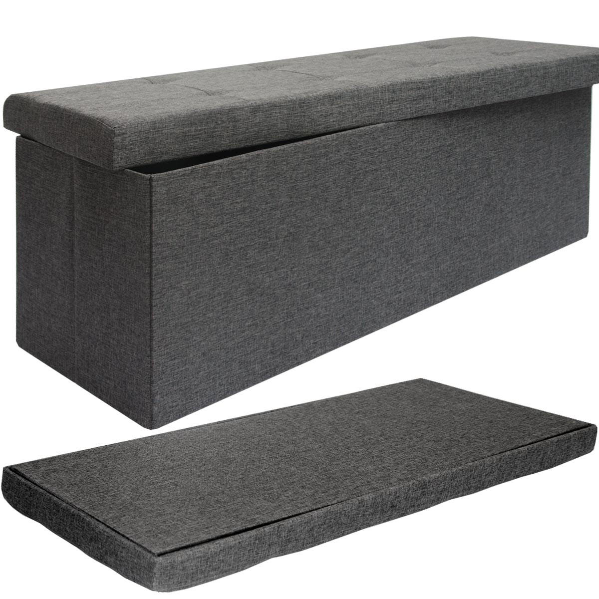 SITZBANK Faltbar, 110/38/38 cm, mit 2 Trennwänden, 120 Liter, Grau - Grau, Kunststoff (110/38/110cm) - Dunedesign