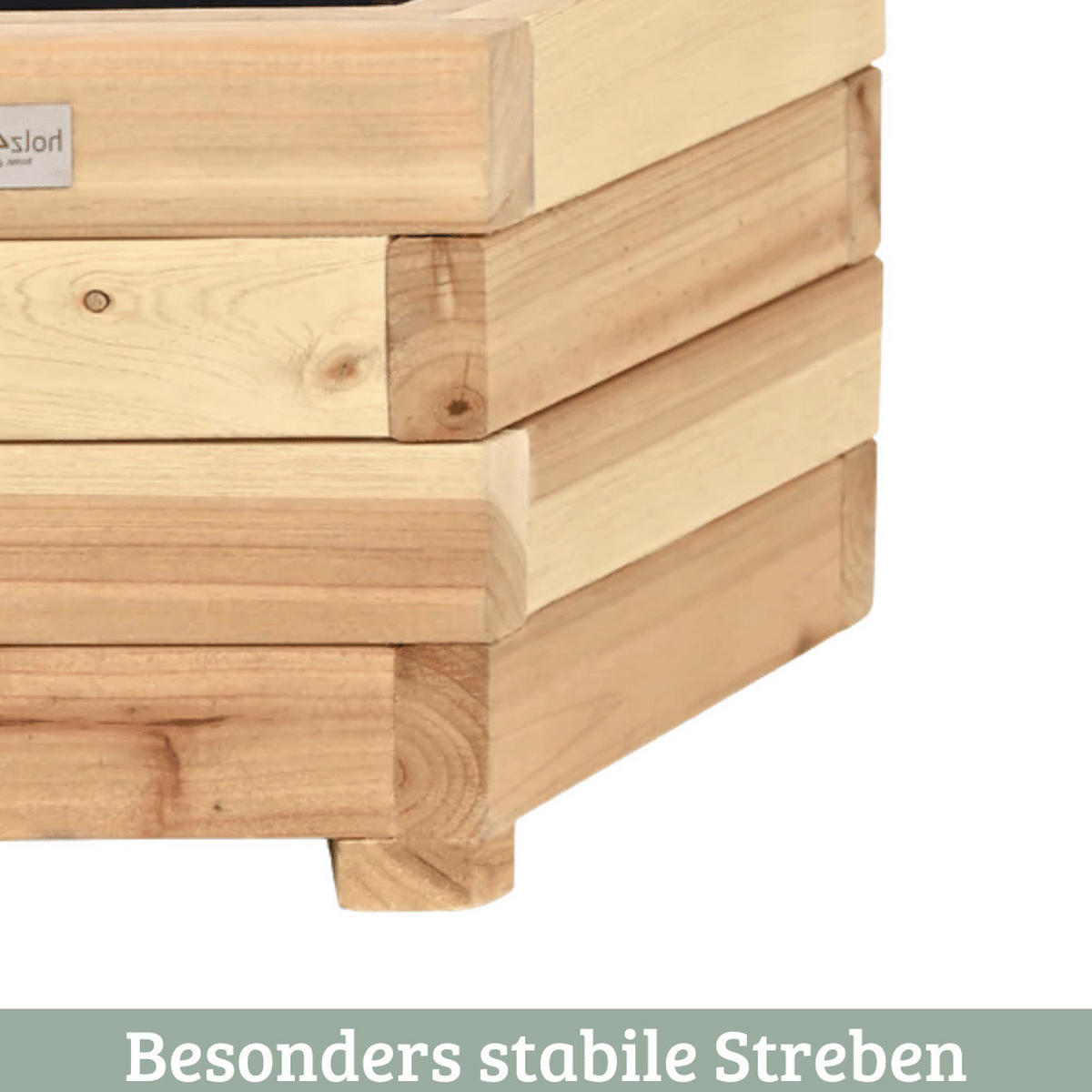 PFLANZKASTEN Holz 6-eckig MICHA Inkl. Vlies 46cm Breit - Braun, Holz (46/22/46cm) - DELUKE