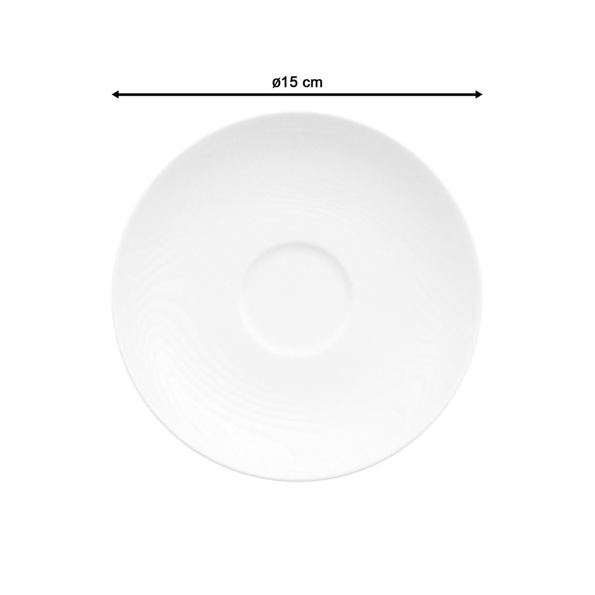 KAFFEE/TEEUNTERTASSE Royal weiß ø 15.0 cm 6er Set - Weiß, Keramik (15cm) - Villeroy & Boch