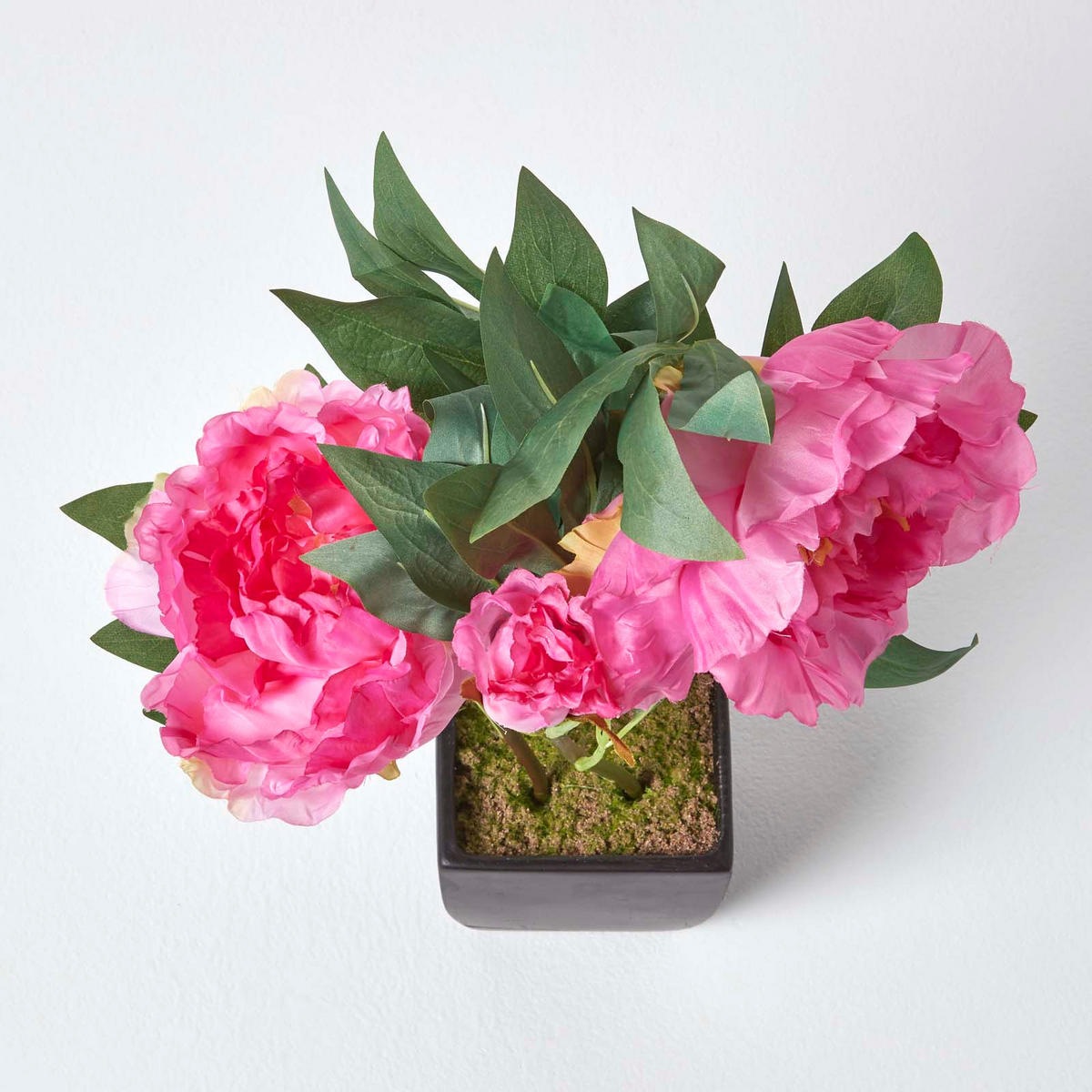 KUNSTBLUME Pfingstrose rosa im Deko-Topf, 46 cm - Rosa, Kunststoff (46cm) - Homescapes