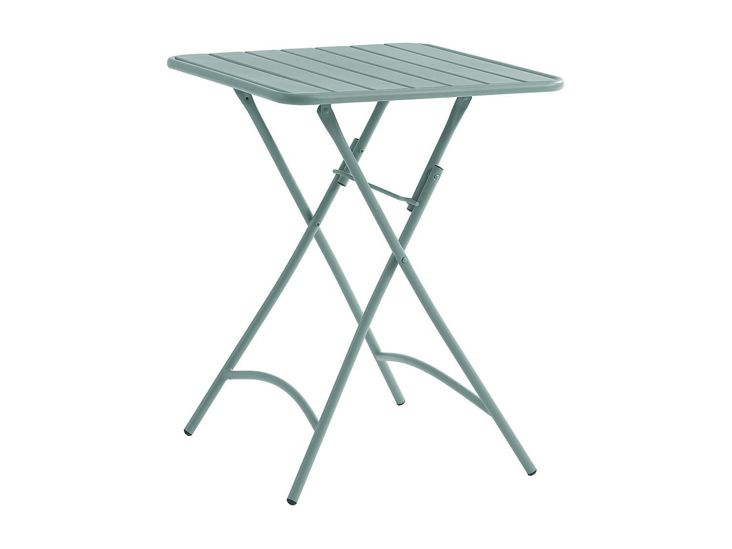 GARTENTISCH quadratisch, klappbar - L. 60 cm - Metall - Mandelgrün - MIRMANDE von MYLIA - Salbeigrün, Metall (60/60/73cm) - Vente-Unique