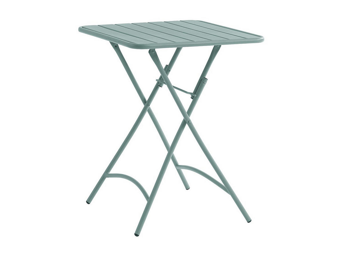 GARTENTISCH quadratisch, klappbar - L. 60 cm - Metall - Mandelgrün - MIRMANDE von MYLIA - Salbeigrün, Metall (60/60/73cm) - Vente-Unique