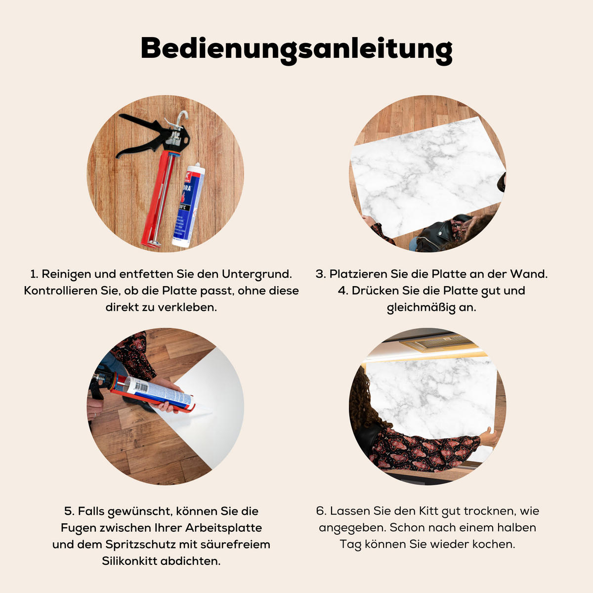 SPRITZSCHUTZ KÜCHE Marmor - Grau - Weiß - Strukturierter Marmor 60x40 cm - Weiß, Metall (60/0.3/40cm) - MuchoWow