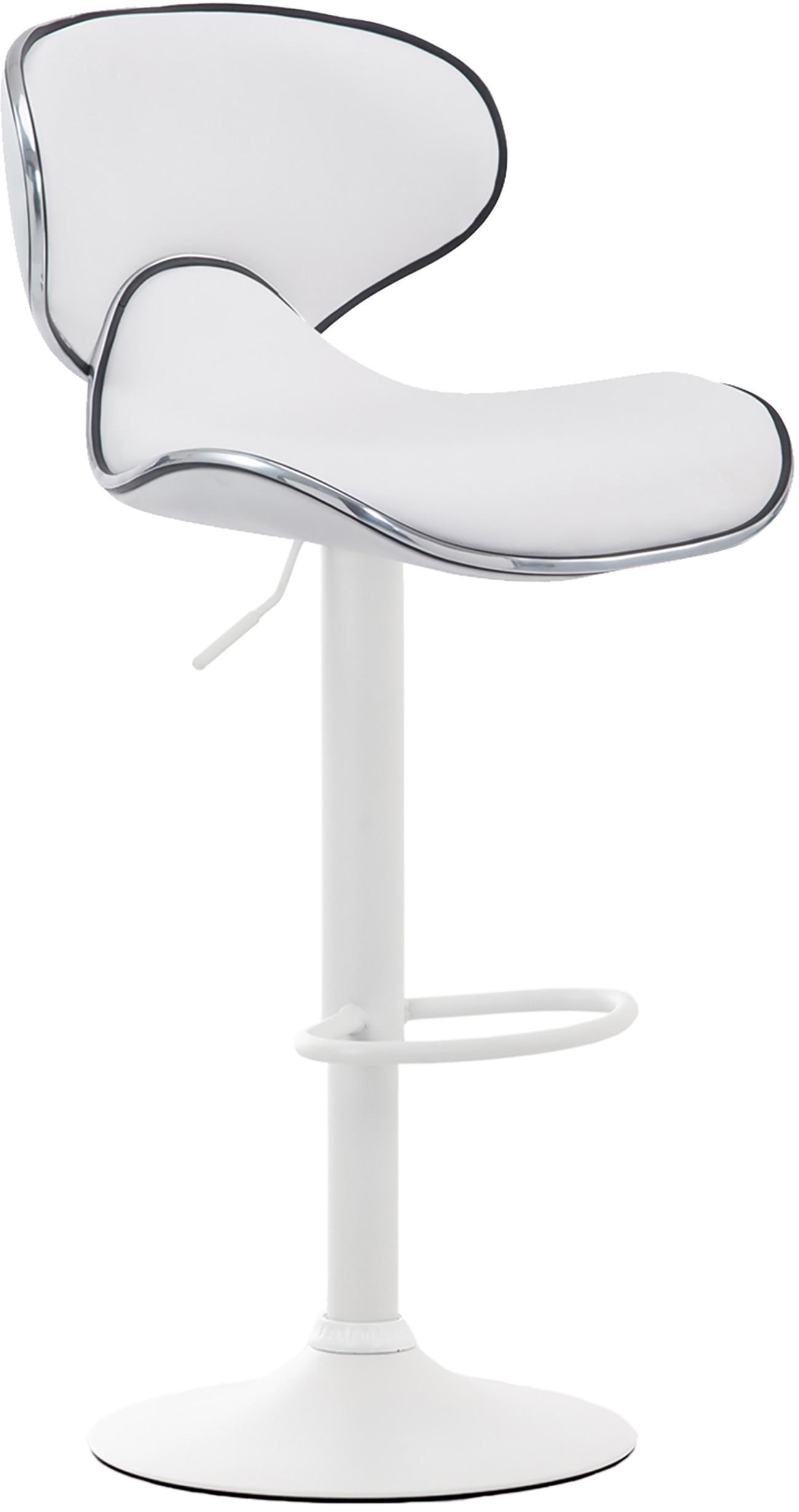 BARHOCKER Las Vegas V2 Kunstleder 88-108 cm weiß - Weiß, Leder (46/88/49cm) - furnicato