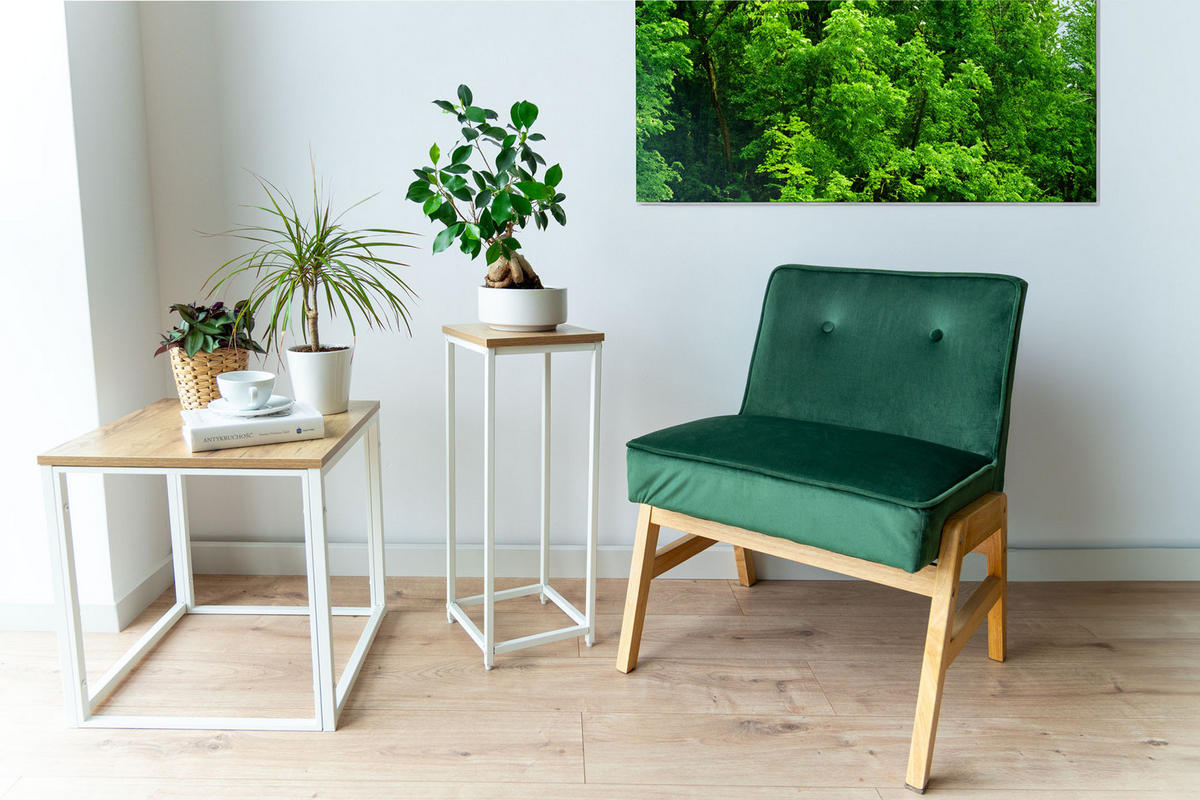 BLUMENSTÄNDER - Eichefarben, Holzwerkstoff/Metall (24/24/63cm) - Mat-Haus