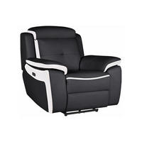RELAXSESSEL - -Sitzer - Leder - Schwarz, Weiß - - Schwarz/Weiß, Leder (106/92/97cm) - Vente-Unique