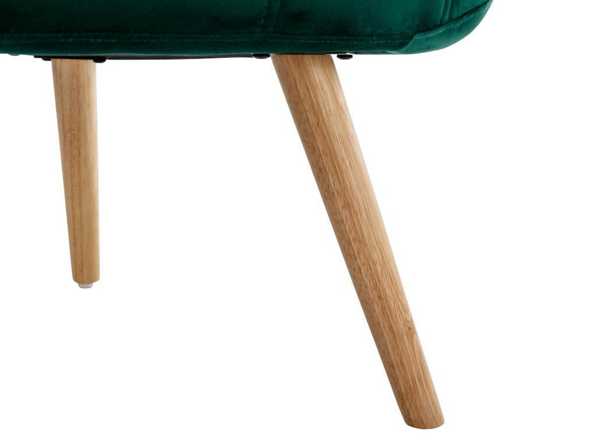 SESSEL - Samt - Grün - LUOSTO - Grün, Textil (79/83/87cm) - Vente-Unique