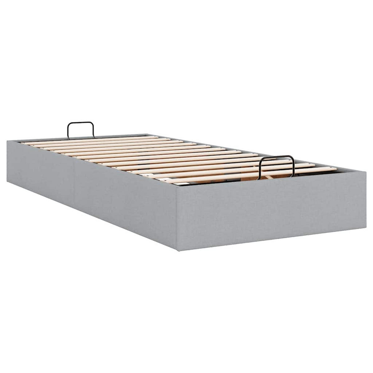 OTTOMAN-BETT Ohne Matratze Hellgrau 100/200 Cm Stoff - Grau, Holzwerkstoff (100/200cm) - vidaXL
