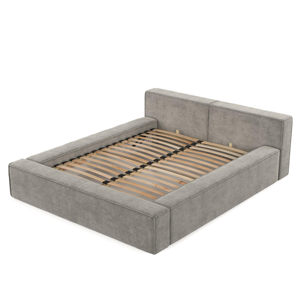 POLSTERBETT Casto mit Stauraum 180/200 cm Hellbeige im Bonita Stoff - Beige/Schwarz, Holz/Holzwerkstoff (180/200cm) - AltaBeds