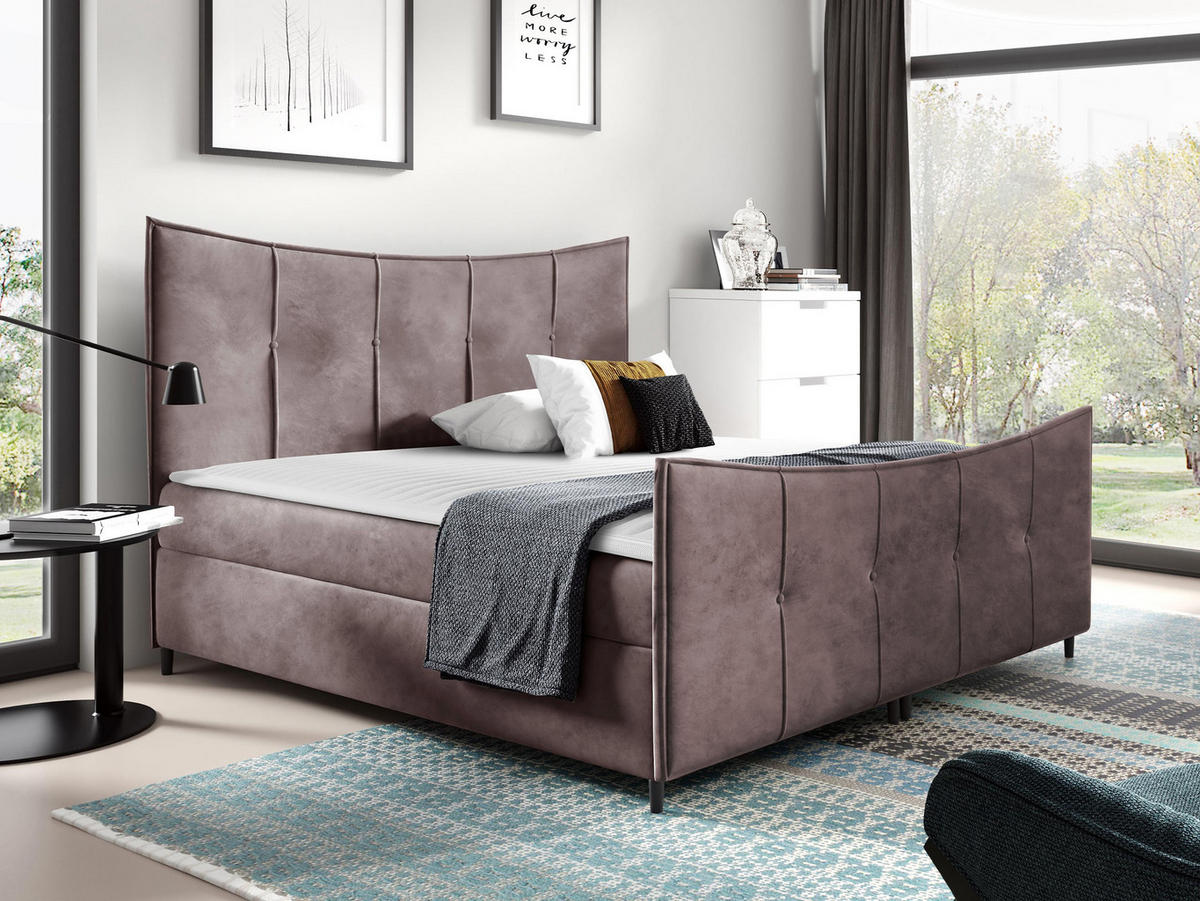 BOXBETT Bergamo Lux - Violett, Holz (200/200cm) - MIRJAN24