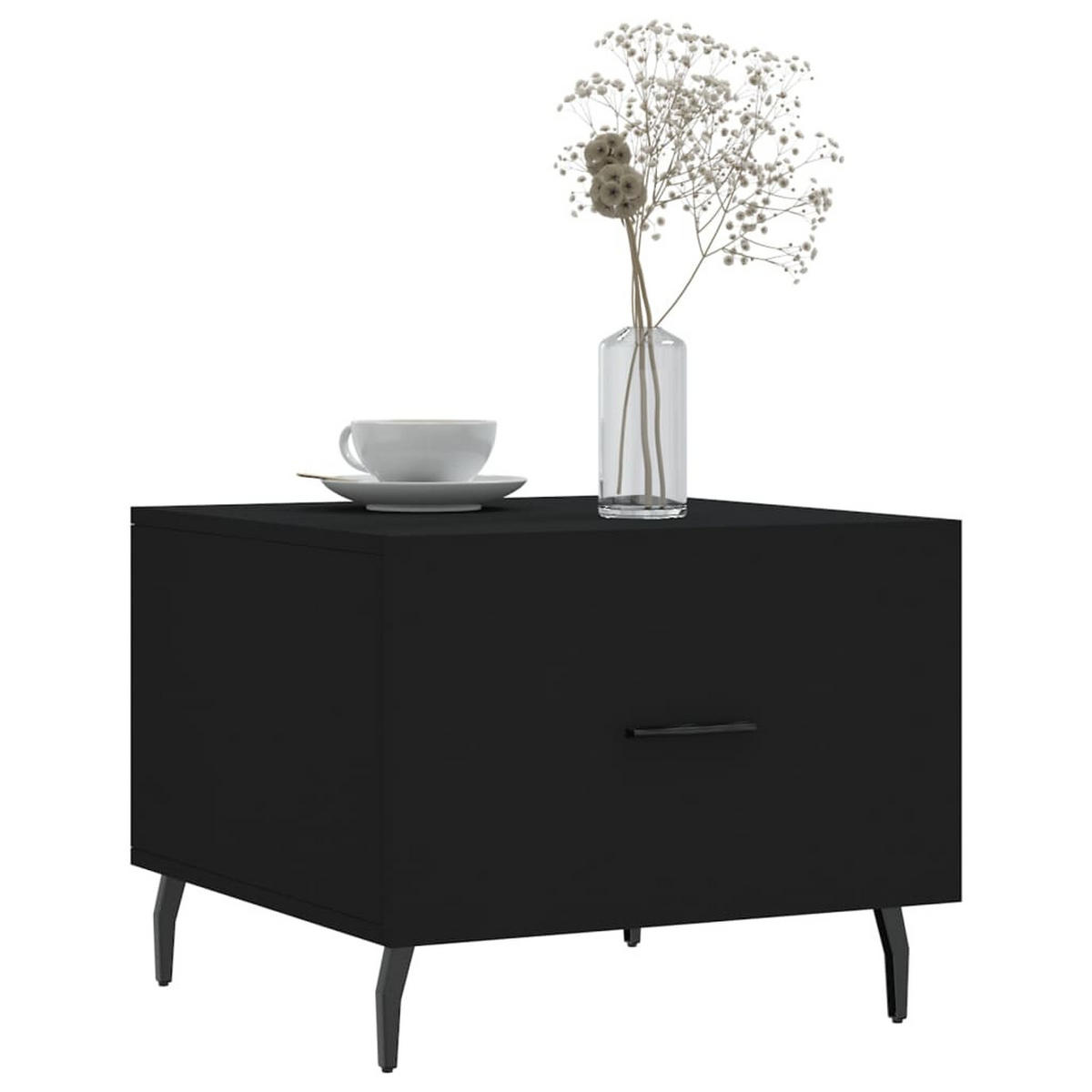 COUCHTISCHE 2 Stk. Schwarz 50x50x40 cm Holzwerkstoff - Schwarz, Holzwerkstoff (50/50/40cm) - furnicato
