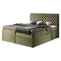 BOXBETT Chesterfield - Hellgrün, Holz (200/200cm) - MIRJAN24