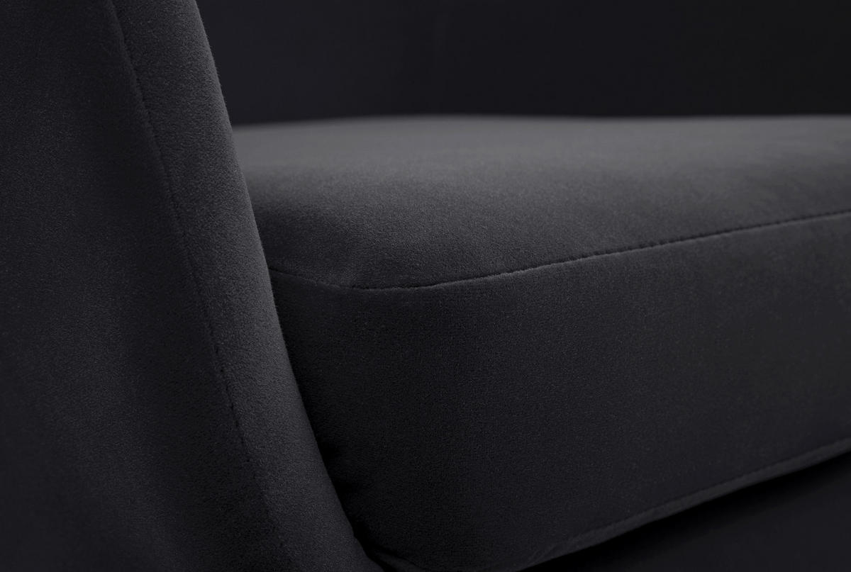 SESSEL SEDUTA, Modern Polstersessel Loungesessel, Velours-Stoff Schwarz - Schwarz, Holz/Metall (72.5/101.5/83cm) - MASSENO