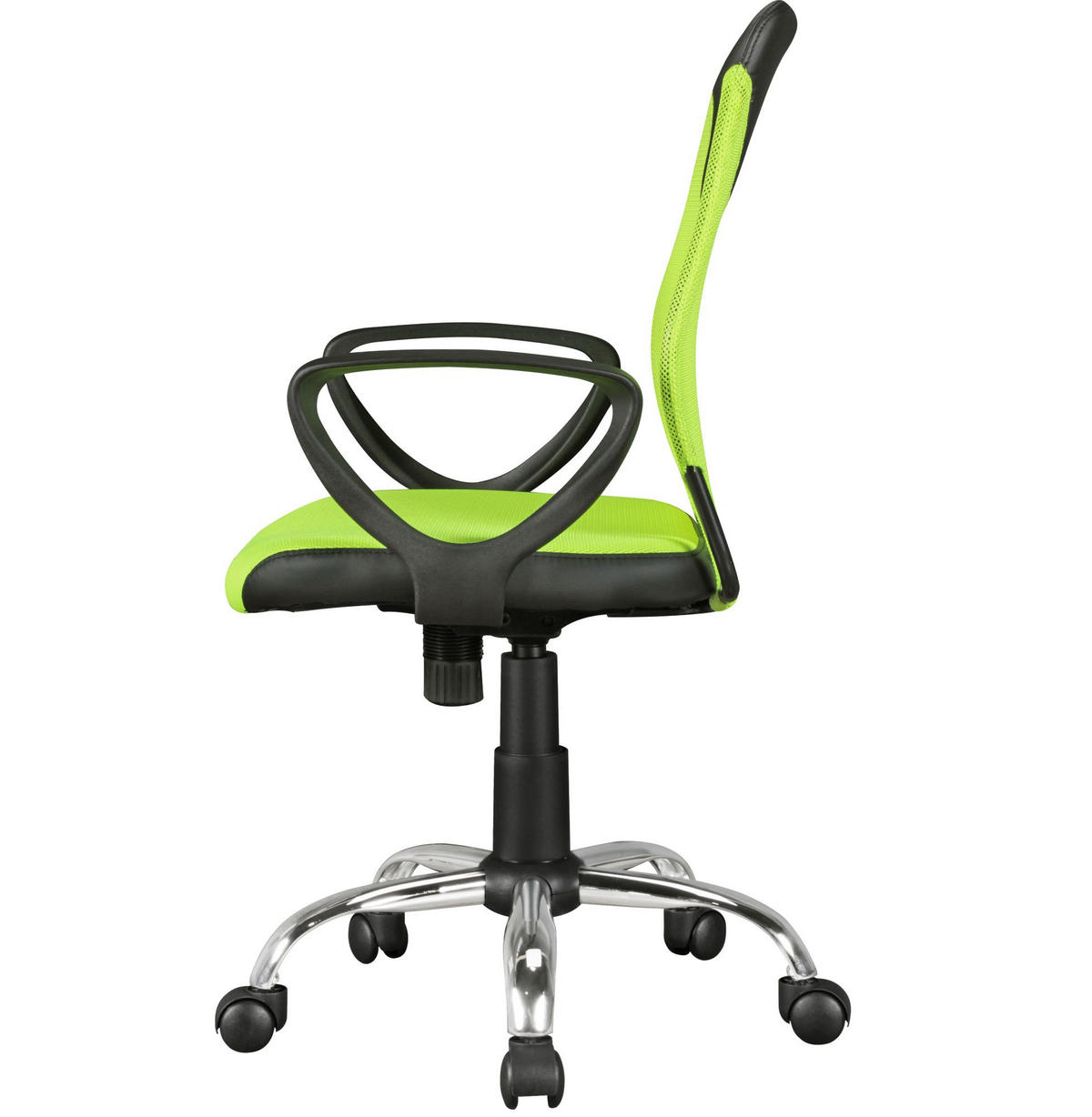 JUGENDDREHSTUHL Nylon Ergonomisch Höhenverstellbar DAVOS, Grün 60x60x101 cm - Silberfarben/Schwarz, Textil/Metall (60/101/60cm) - KADIMA DESIGN