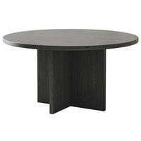 KONFERENČNÍ stolek Ovo, dekor jasan Portland, 76x76 cm - černá, kompozitní dřevo (76/76/40cm) - Selsey