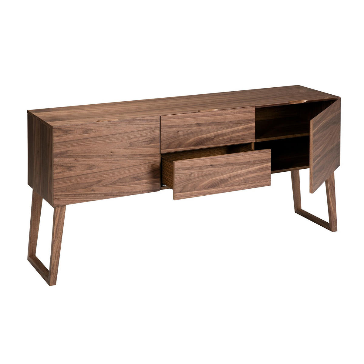 SIDEBOARD Anrichte Nussbaum 160/40/80 cm - Walnussfarben, Holz (160/80/40cm) - ANGEL CERDA