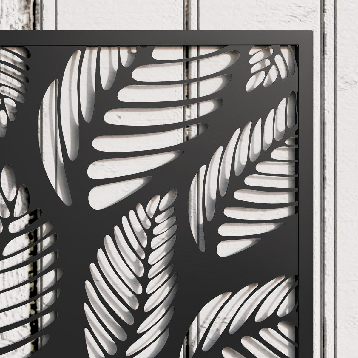 HOCHBEET aus Metall mit Blattmotiv Schwarz - Schwarz, Metall (23/113/61cm) - Outsunny