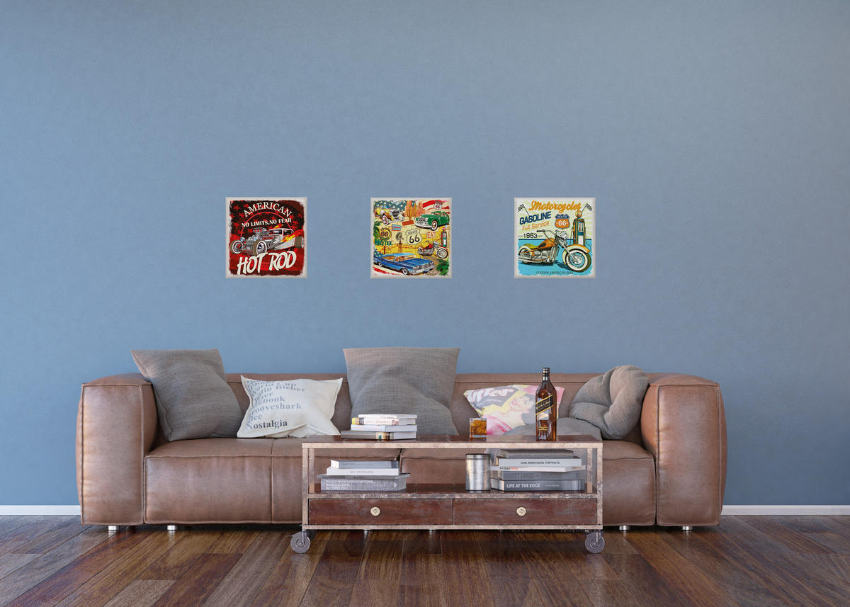 WANDTATTOO Oldtimer 30 x 30 cm - Multicolor, Papier (30/30/30cm) - Sanders & Sanders