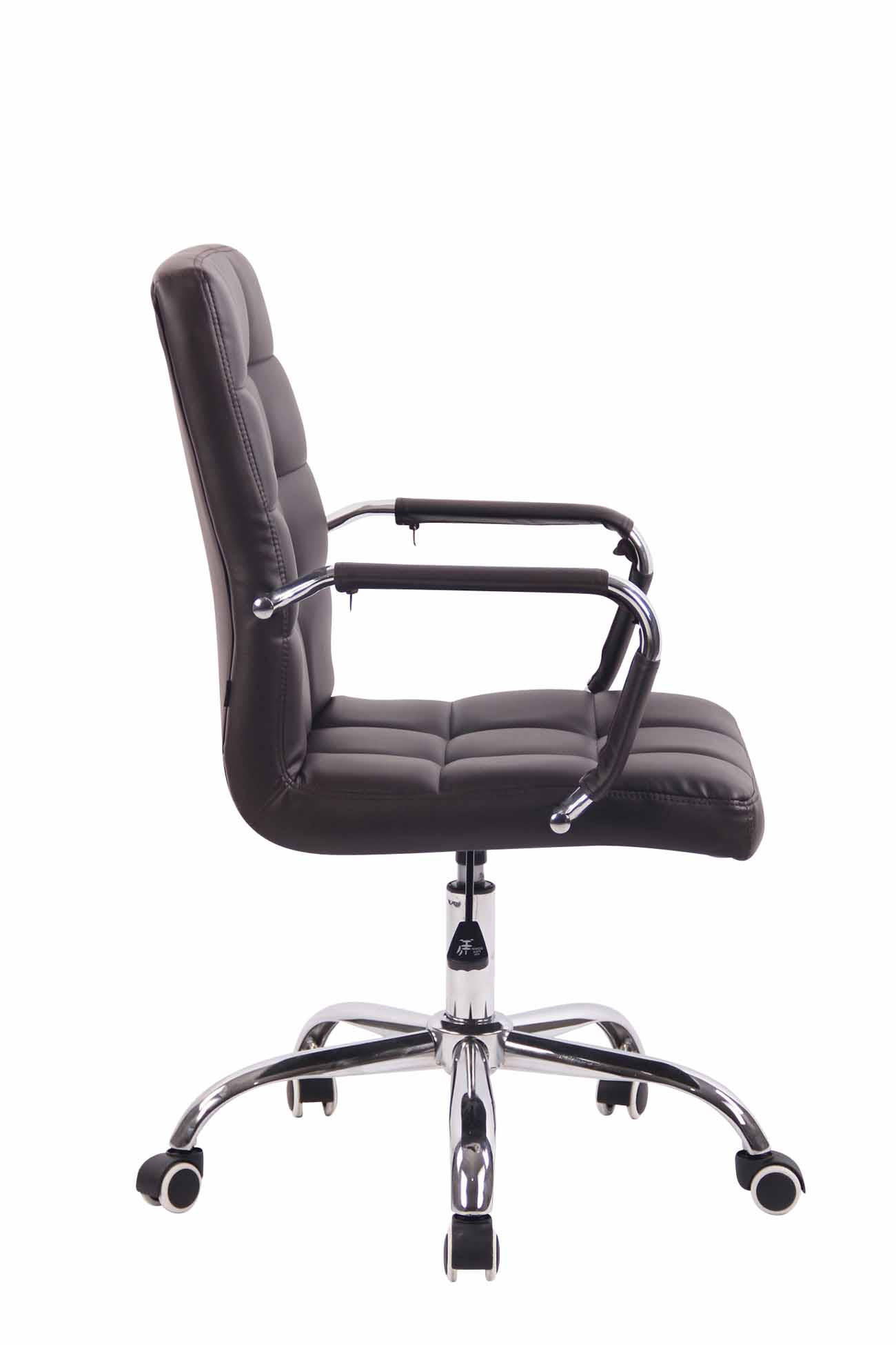 DREHSTUHL Lederlook braun - Chromfarben/Braun, Textil/Metall (56/94/62cm) - CLP