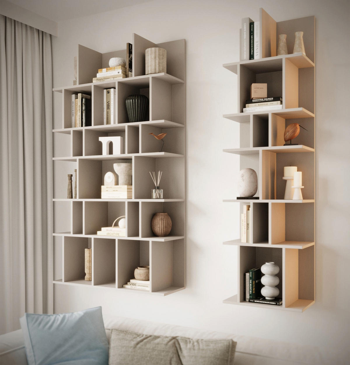 WANDREGAL Bemmi Greige 50 cm - Taupe, Holzwerkstoff (50/180/30cm) - Selsey