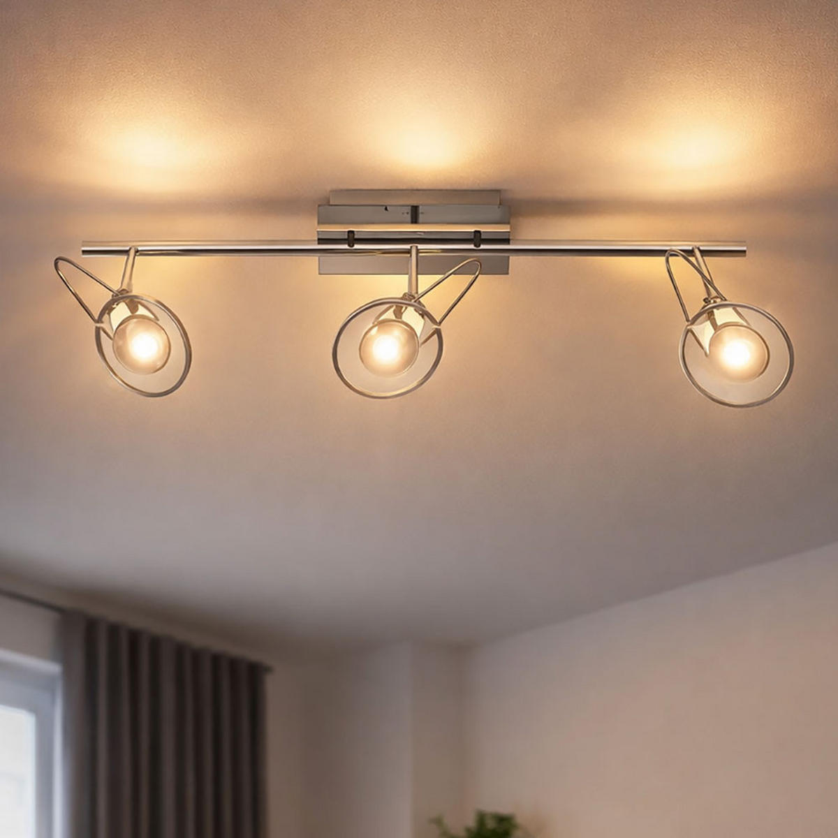 LED DECKENLEUCHTE Metall Chrom Silber - Silberfarben, Metall (66/21/21cm) - Wofi