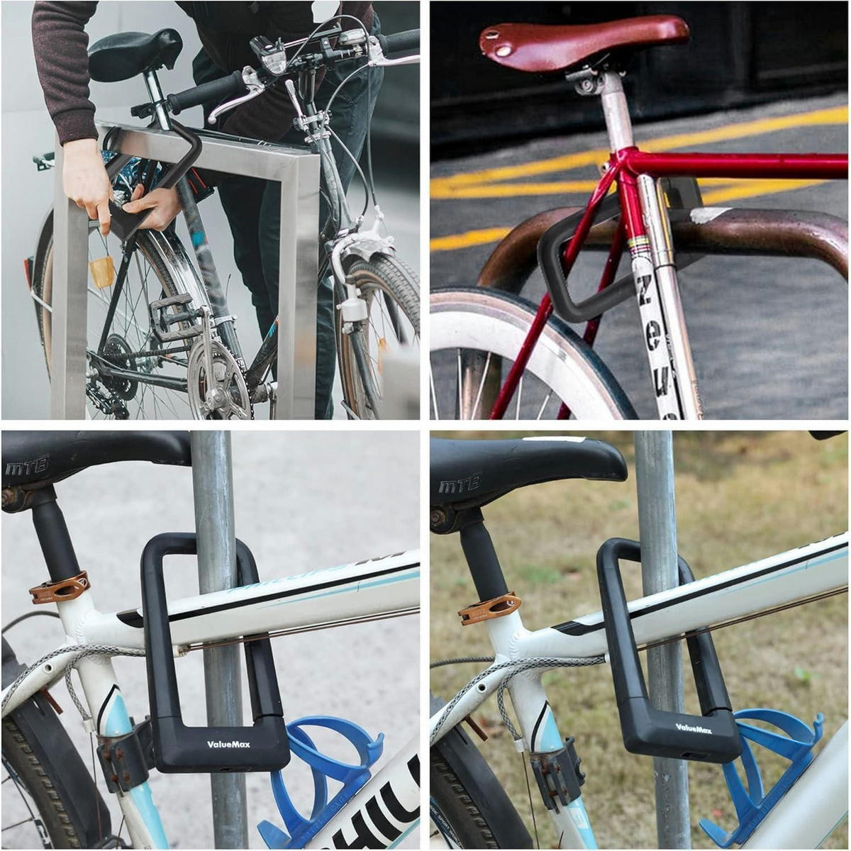 BÜGELSCHLOSS Fahrrad 14 mm starker Bügel mit Halterung und 2 Schlüsseln Schwarz - Schwarz, Metall (2.5/20.3/10.2cm)