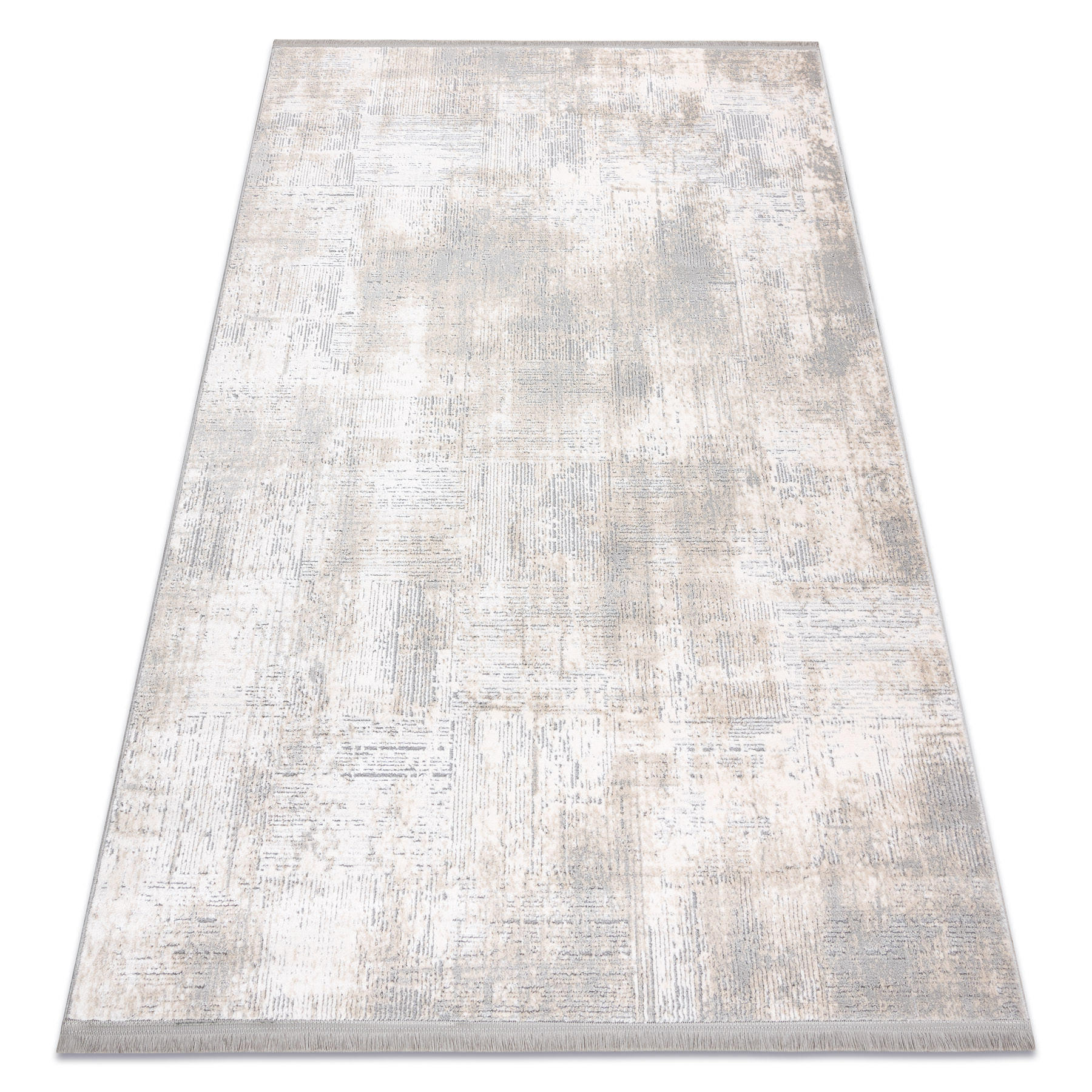 rugsX MODERNÍ koberec TULS strukturální, střapce 51231 Vintage slonová kost / šedá 80/150 cm