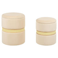 TABURE Medford 30-34/30-34/38-43 cm - bež, tekstil (30/38/30cm) - Beliani