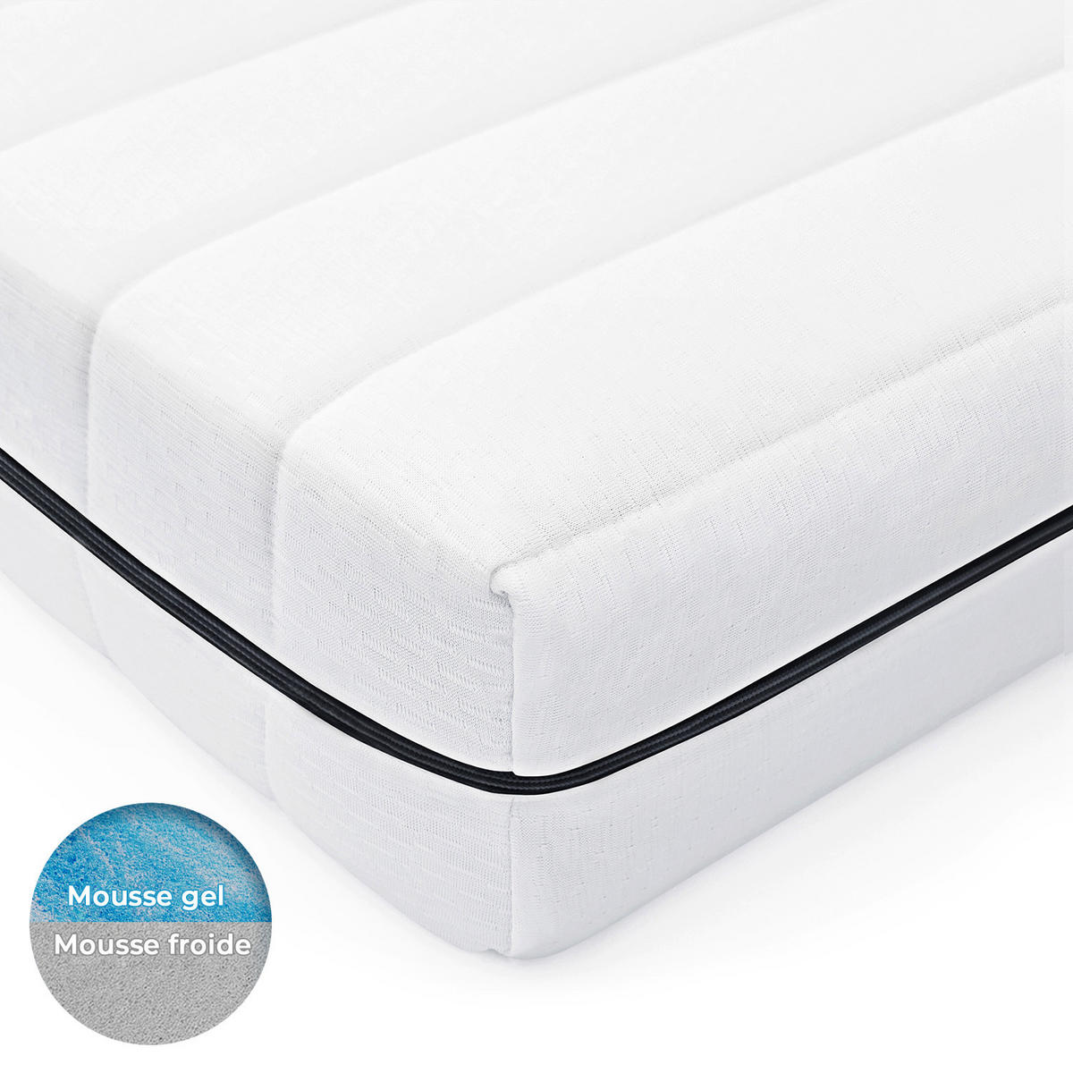 GELMATRATZE 80x200 H2 H3 - Höhe 15 cm 7-Zonen Kaltschaummatratze 80x200 - Weiß, Textil (80/200cm) - Mister Sandman