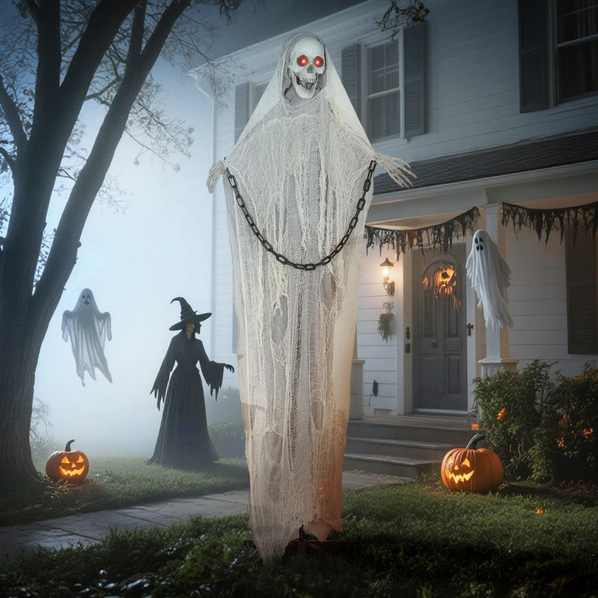 HALLOWEEN-DEKORATION Grau 70.0/16.0/183.0cm - Grau, Metall (16/183/70cm)