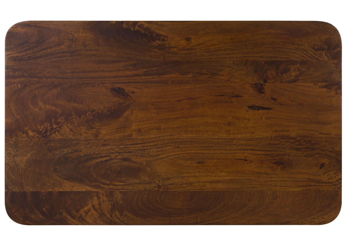 COUCHTISCH Mango 100x60x45 dunkelbraun lackiert / Marmor schwarz FLORENZ #205 - Dunkelbraun, Holz (100/60/45cm) - Massivmoebel24