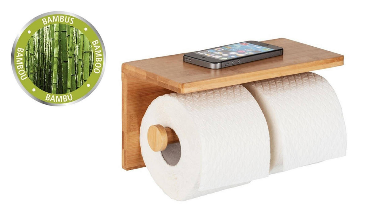 TOILETTENPAPIERHALTER Bambus Bambusa 33/13/11 cm - Braun, Naturmaterialen (13/11/33cm) - Wenko