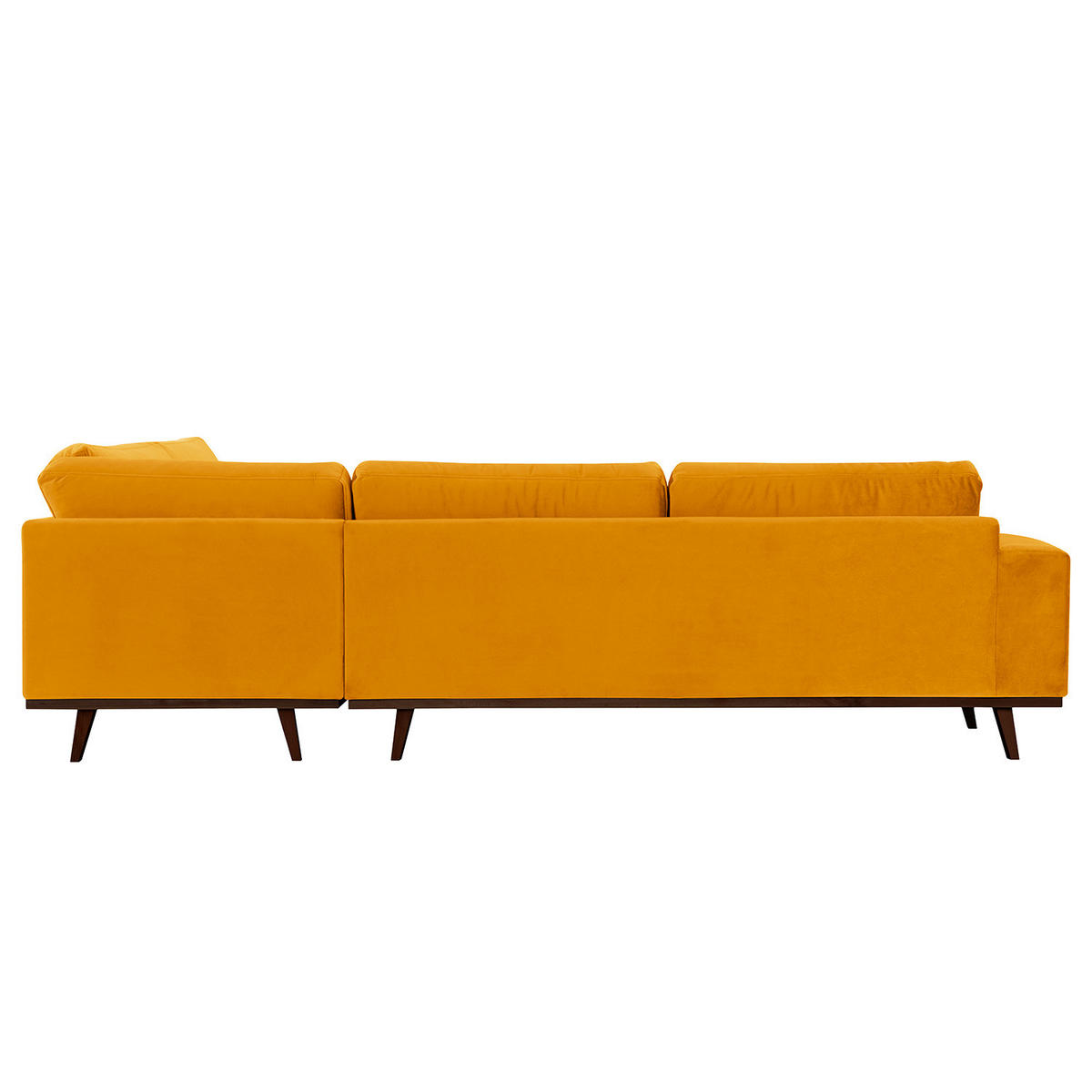 ECKSOFA mit Ottomane - Gelb/Buchefarben, Buchenholz/Textil (287/219cm) - home24