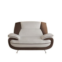 SESSEL, Stoff Kronos, Weiß + Braun, Palermo - Weiß, Holz (128/89/87cm) - Kaiser Möbel