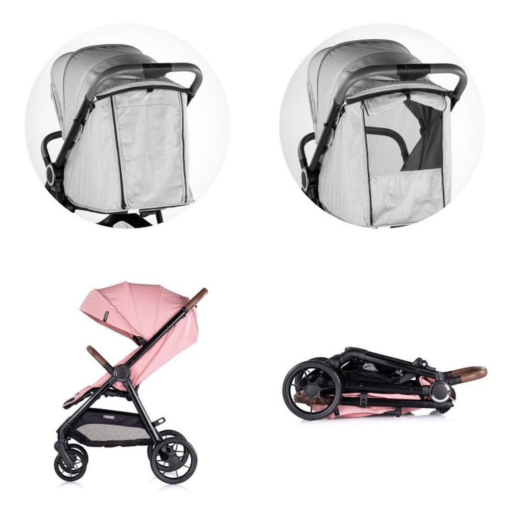 Thumbnail - Chipolino Kinderwagen, Rosa, Metall, 56x102x75 cm, female, Federung, Baby on Tour, Kinderwagen, Buggys