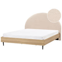 BETT mit Lattenrost 180x200 cm Beige Millay - Beige, Textil (180/200cm) - Beliani