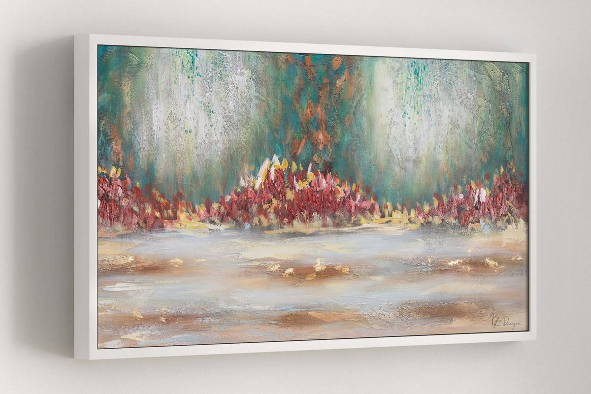 ACRYLBILD HANDGEMALT 120/60 cm - Blau/Rot, Holz/Textil (120/60cm) - KUNSTLOFT