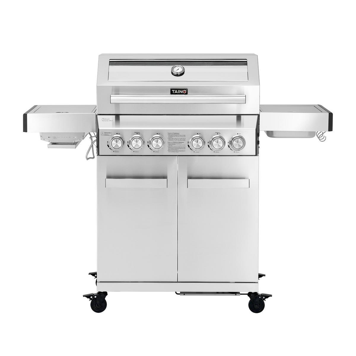 GASGRILL PLATINUM YAMARA 4+2 + Haube - Silberfarben, Metall (140/117/55cm) - TAINO