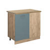 ECKUNTERSCHRANK R-Line Blau-Grau 86 cm, AP Eiche - Eiche Wotan/Blaugrau, Holzwerkstoff (86/81.6/60cm) - Vicco