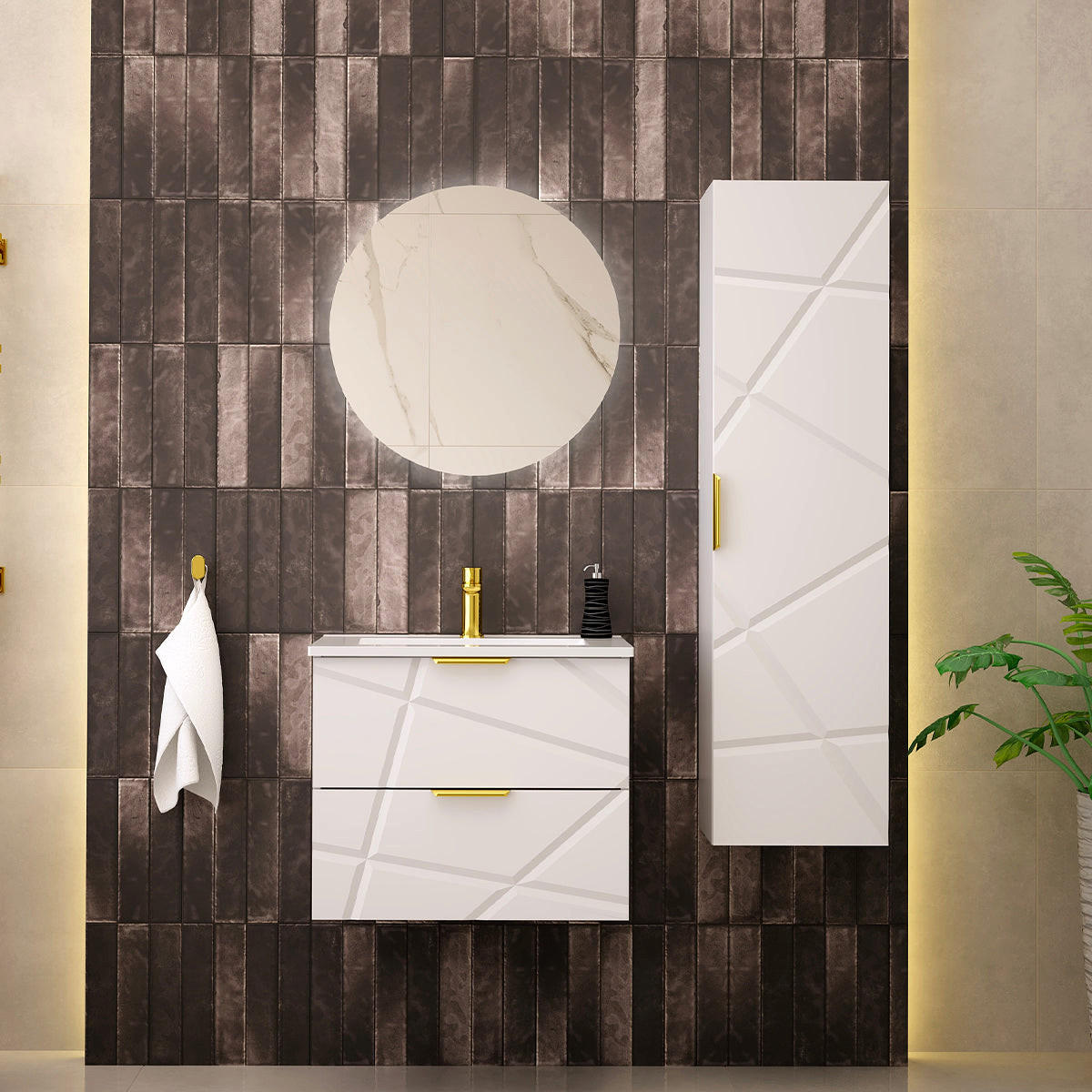 DONJI ELEMENT ZA UMIVAONIK 60cm Aurora Bijeli - bijela, drvni materijal (60/50/45.8cm) - Petits-meubles