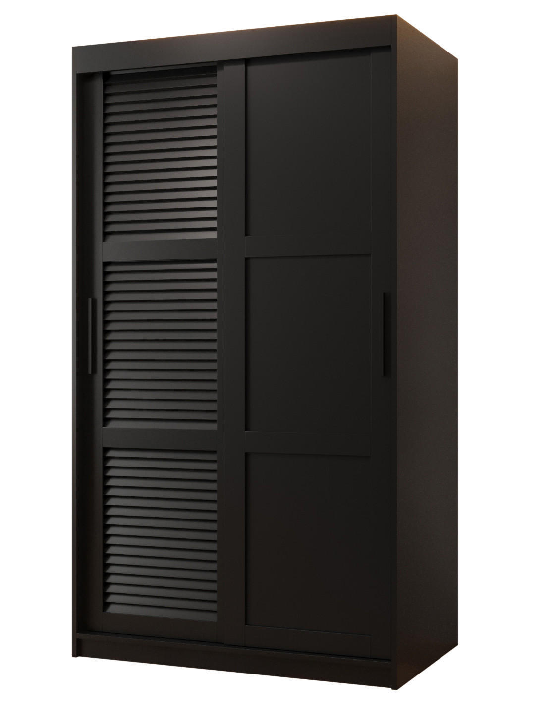 SCHWEBETÜRENSCHRANK 200/100/62 2-türig - Schwarz, Holz/Kunststoff (100/200/62cm) - MÖBEL KRYSPOL