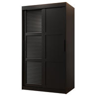 SCHWEBETÜRENSCHRANK 200/100/62 2-türig - Schwarz, Holz/Kunststoff (100/200/62cm) - MÖBEL KRYSPOL