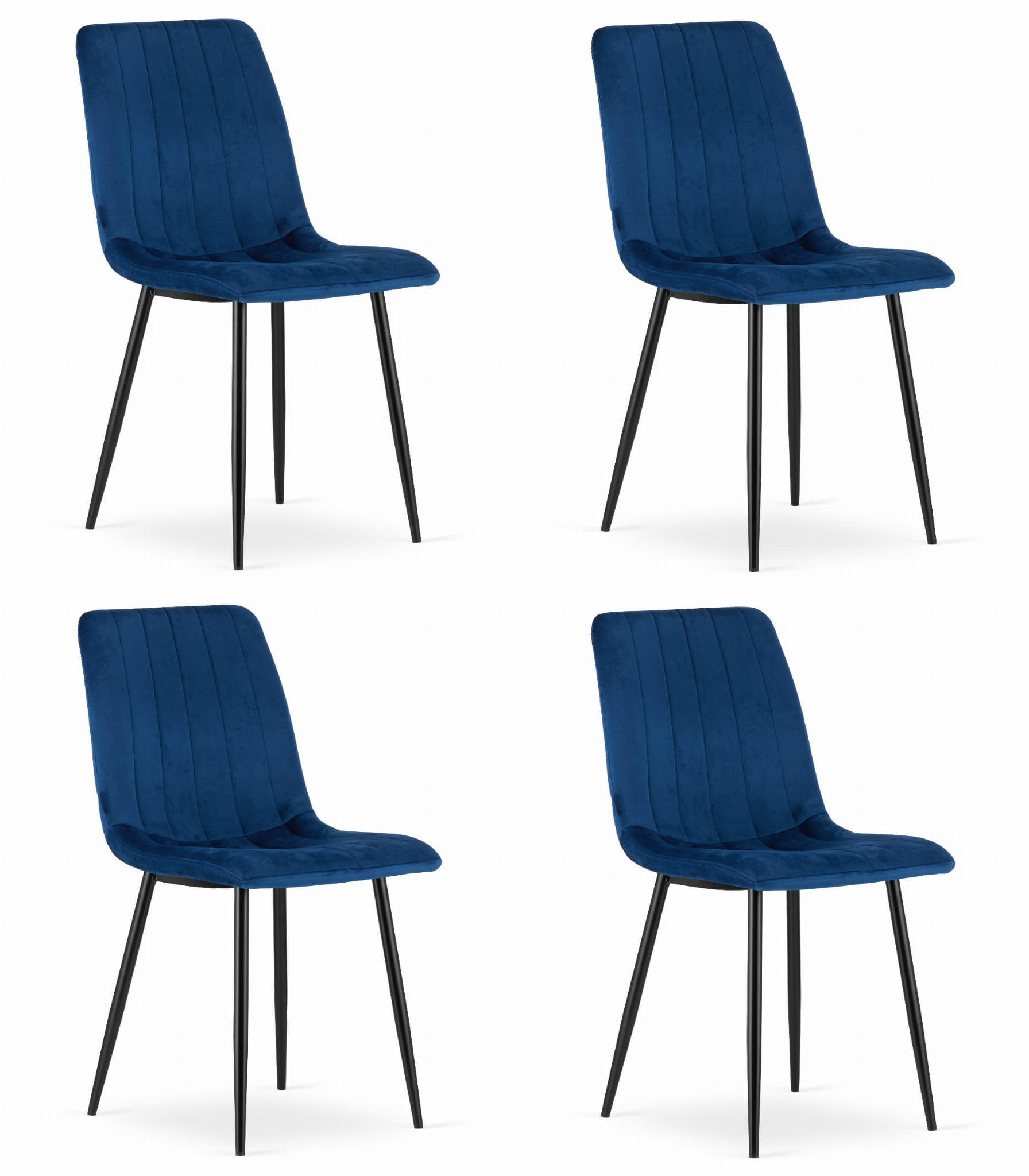 Valora Esszimmerstuhl Dunkelblau, Schwarz 43x90x51 cm