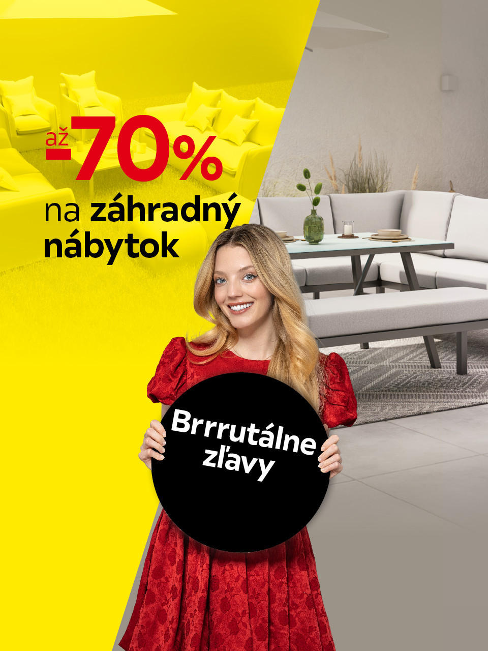 zľava 70 % na záhradný nábytok