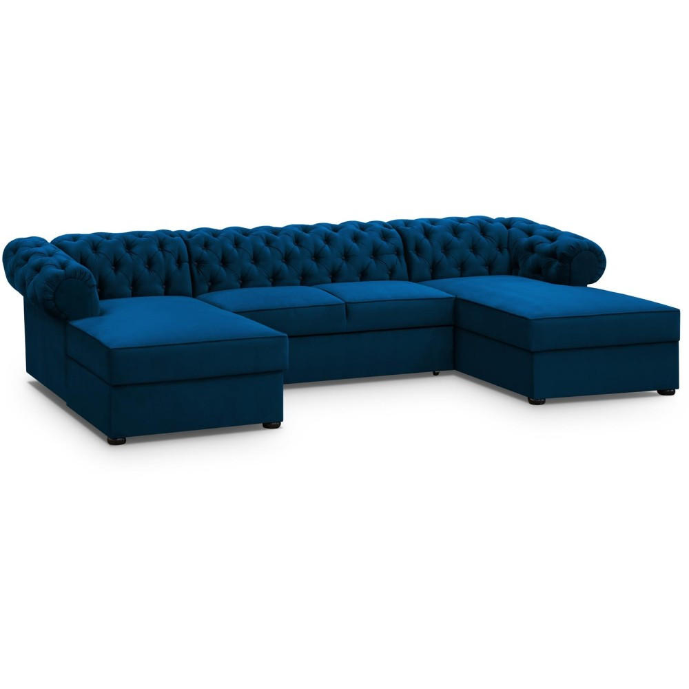 Beautysofa Wohnlandschaft Dunkelblau 348x81x174 cm