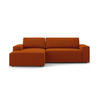 AUSKLAPPBARES-ECKSOFA links mit Container Jodie aus strukturiertem Stoff terrakotta 3 Sitzplätze - Terracotta, Textil (246/151cm) - Micadoni