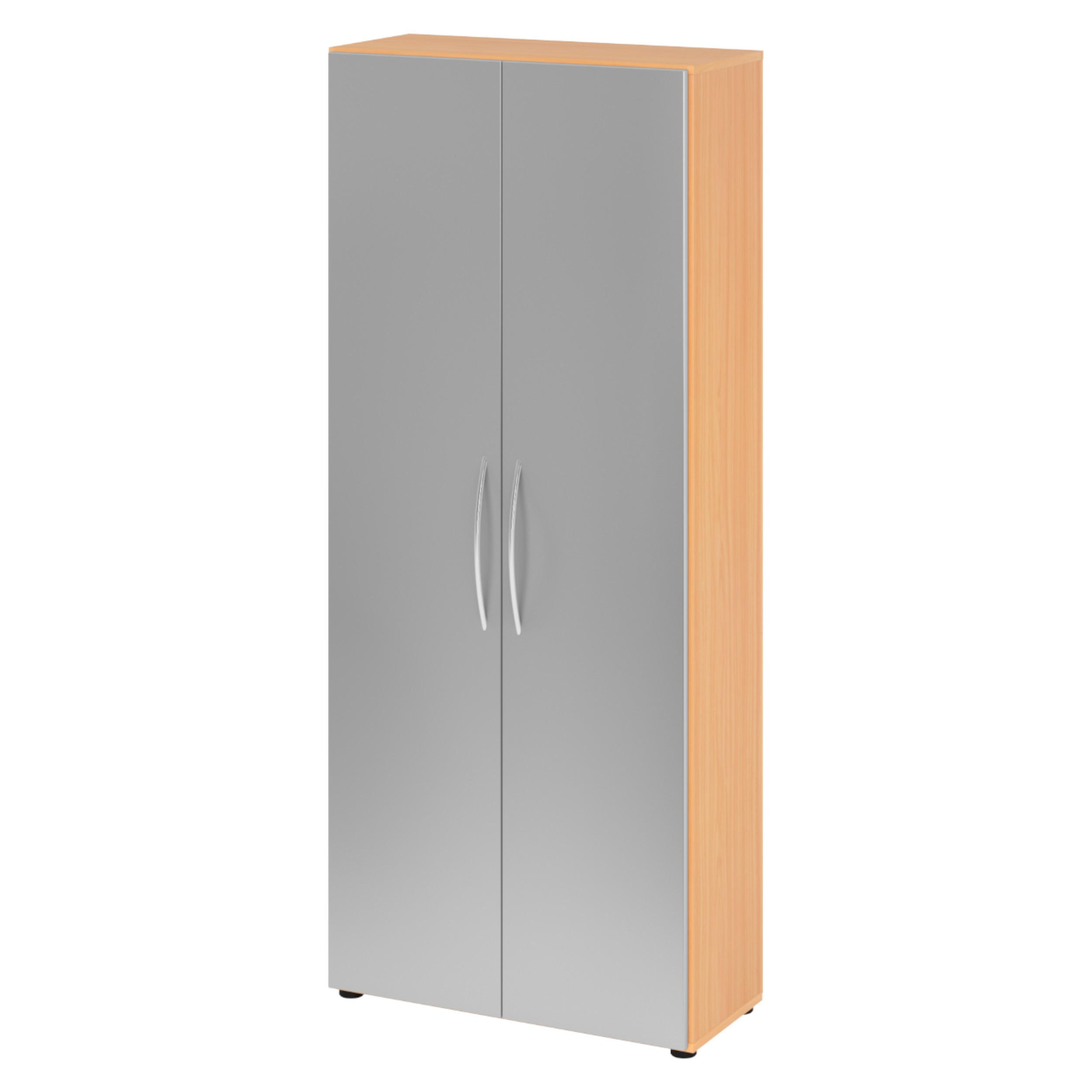 AKTENSCHRANK - 5 Ordnerhöhen 35/80/188 cm in Buchefarben/Silberfarben - Buchefarben/Silberfarben, Holzwerkstoff (80/188/35cm) - bümö