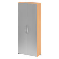 AKTENSCHRANK - 5 Ordnerhöhen 35/80/188 cm in Buchefarben/Silberfarben - Buchefarben/Silberfarben, Holzwerkstoff (80/188/35cm) - bümö